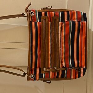 Gal striped nylon bag in primary colors